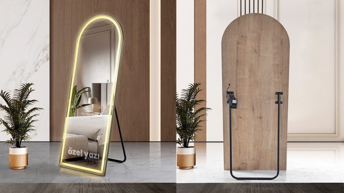 43262-KN-1.jpg LORA LEDLİ BOY AYNASI (ÖZEL YAZI) - Görsel 1