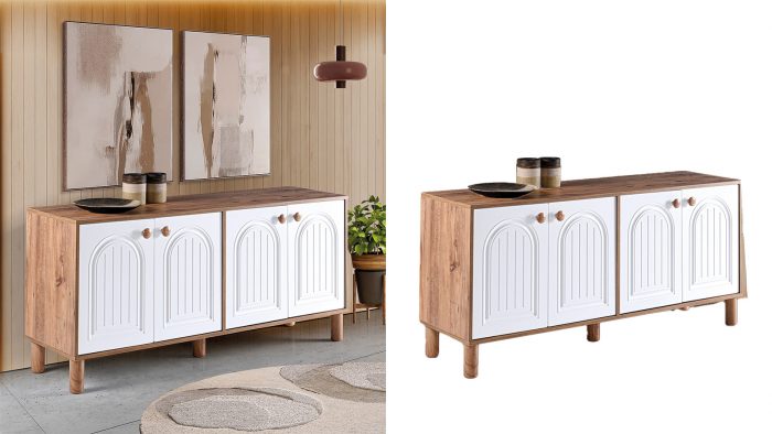 BLT0326-KN-1.jpg TUNA ATLANTİK ÇAM-BEYAZ İKİLİ DOLAP BOHEM - Görsel 1